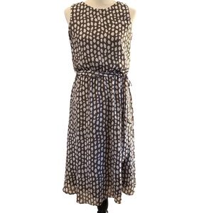 4/$30 Coldwater Creek Brown and White Patterned Midi Dress size 8P